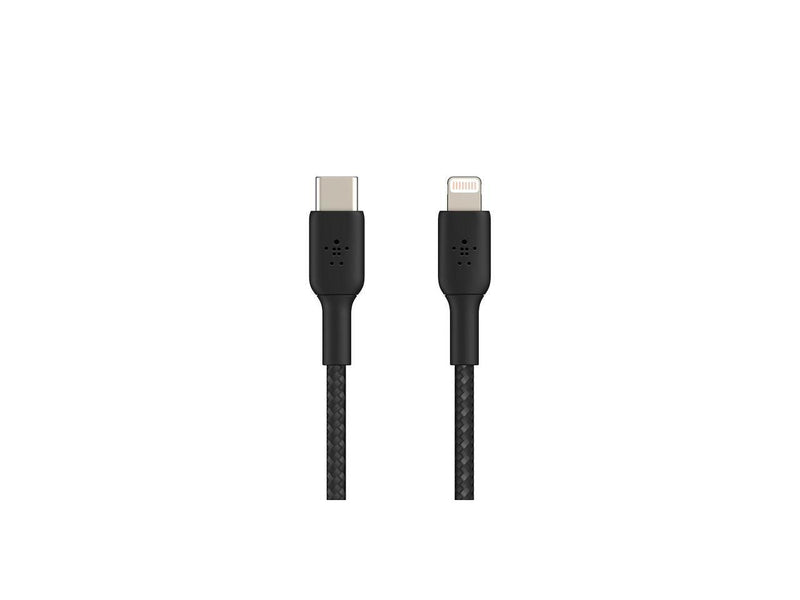 BELKIN CAA004bt2MBK Black Braided USB-C to Lightning Cable, Boost Charge