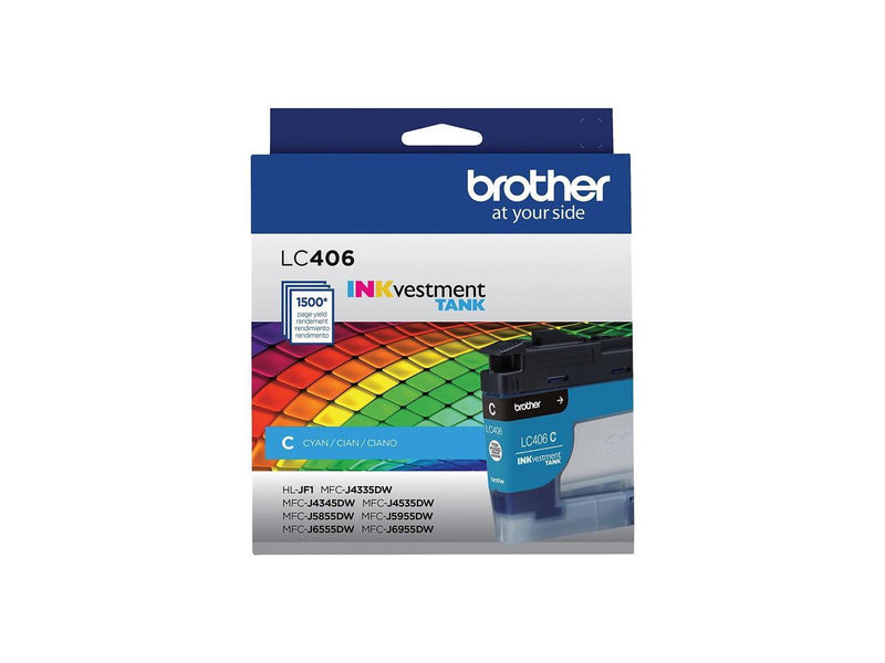 Brother LC406CS INKvestment Ink 1500 Page-Yield Cyan