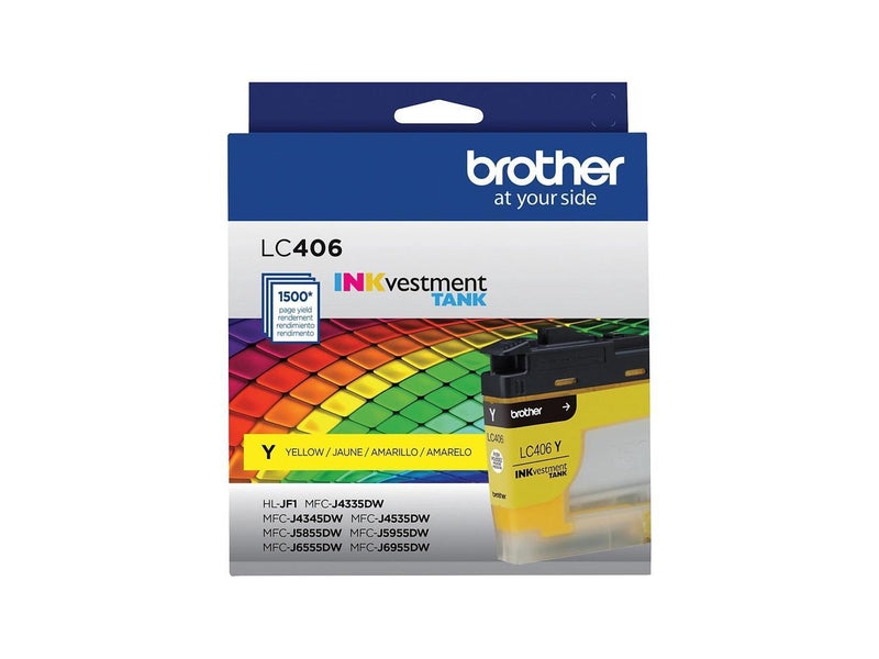 Brother LC406YS INKvestment Ink 1500 Page-Yield Yellow