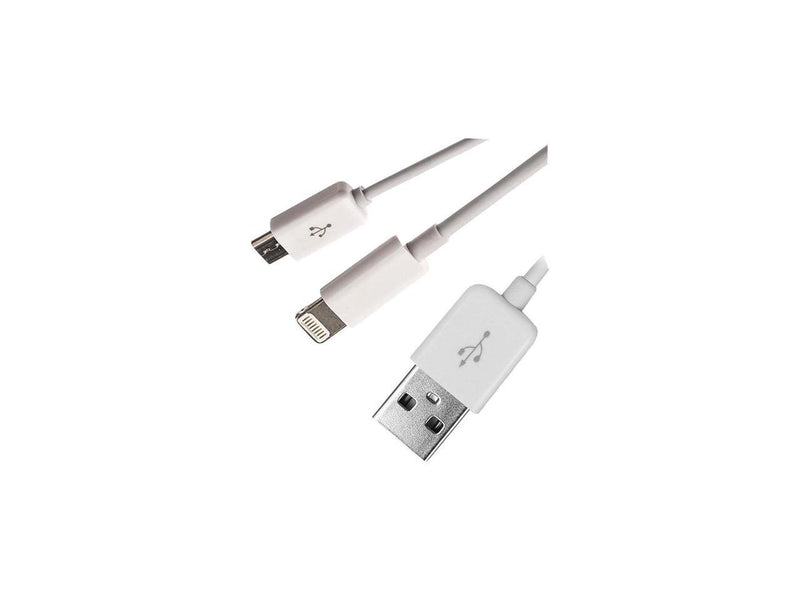 4XEM 4XUSBMUSB8PIN USB To Apple Lightning and Micro USB Cable For