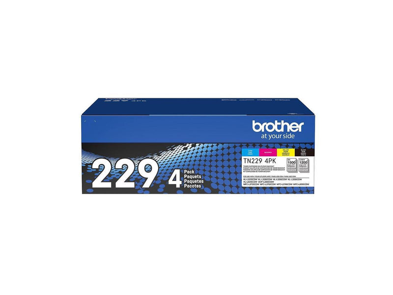 Brother Genuine TN2294PK Standard Yield Toner Cartridge B/C/M/Y Multi-Pack