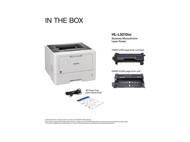 Brother HL-L5210DN Desktop Wired Laser Printer Monochrome