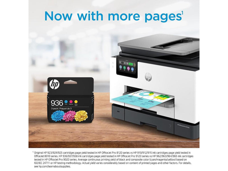 HP 936 Cyan/Magenta/Yellow Standard Yield Ink Cartridges 3/Pack (6C3Z3LN)