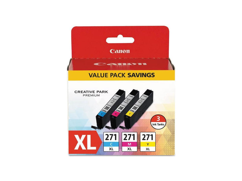 Canon CLI-271 XL CMY 3-pack Cyan/Magenta/Yellow High Yield ink tank (0337C005AA)