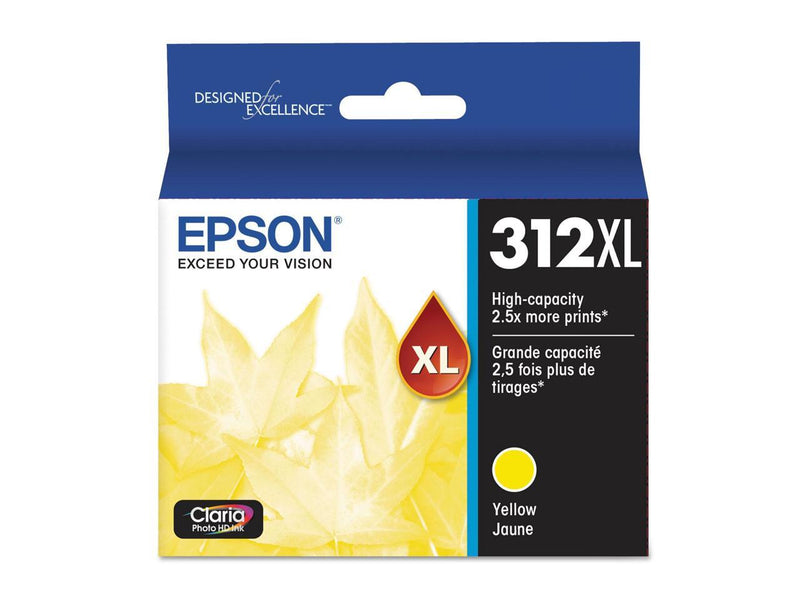 Epson T312XL Claria High Capacity Ink Cartridge for Inkjet Printer, Yellow