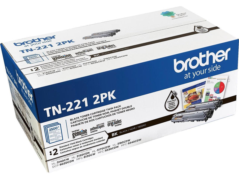 BROTHER INTERNATIONAL TN-221-2PK StndrdYield BlkTonr Crtrdg 2Pk