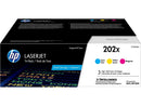 HP 202X 3-pack High Yield Cyan/Magenta/Yellow Original LaserJet Toner