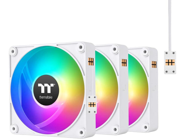 Thermaltake CT140 EX ARGB Reverse PC Cooling Fan White (3-Fan Pack), Magnetic