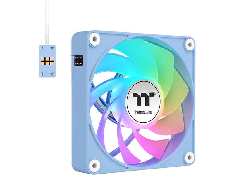 Thermaltake CT140 EX ARGB Reverse PC Cooling Fan HydrangeaBlue 3-Fan Pack,