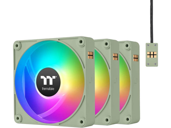 Thermaltake CT140 EX ARGB Reverse PC Cooling Fan Matcha Green 3-Fan Pack,