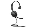 Jabra Evolve2 40 MS Wired Headphones, USB-A, Mono, Black - Telework Headset for