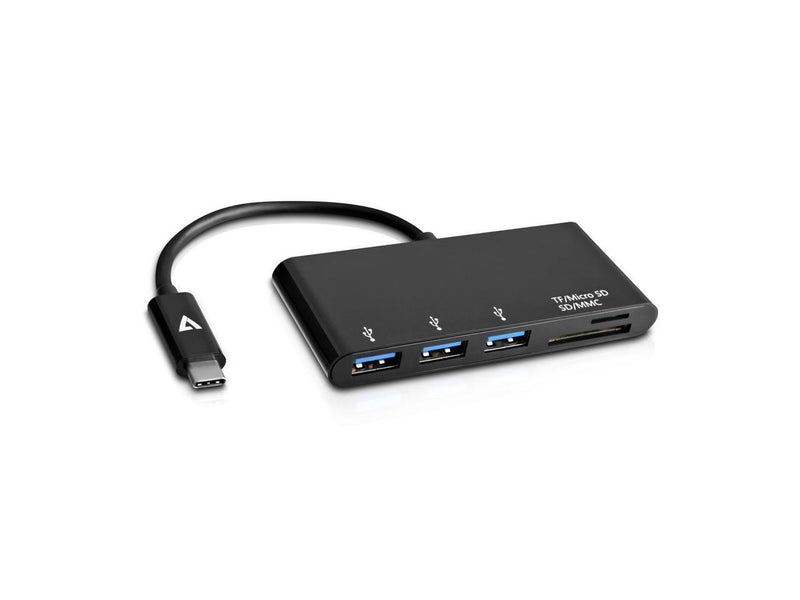 V7 V7UC3U-HUB-BLK-1N Usb-C To 5In1 Hub Black 3X Usb 3.1Xsd 1Xmicro Sd