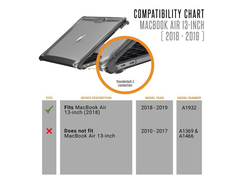 UAG MacBook Air 13-inch Case (2018-2019): A1932, (2020): A2179 (2020 M1): A2337