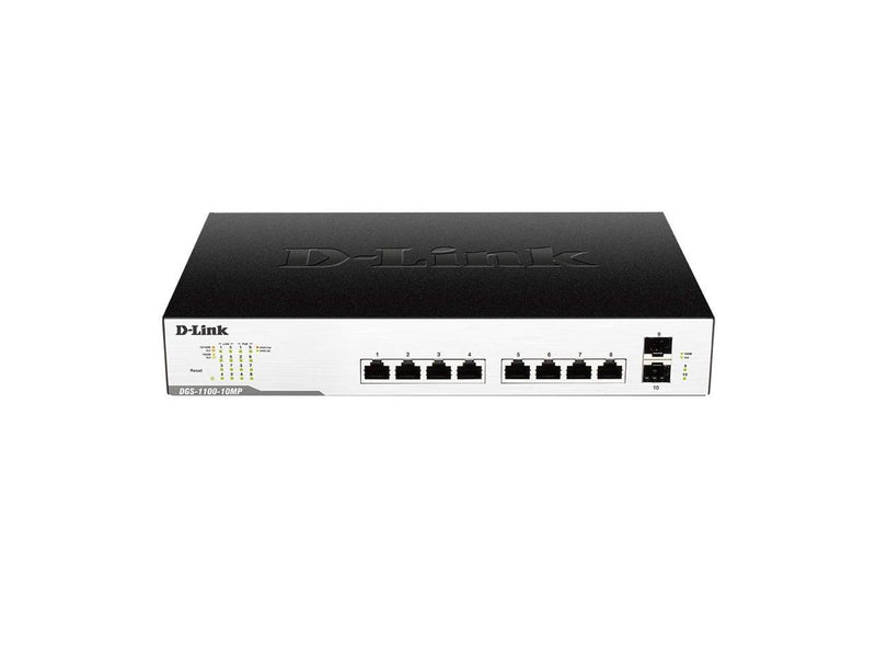 D-Link DGS-1210-10MP 8-Port Gigabit Smart Managed PoE Switch with 2 Gigabit SFP