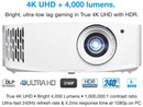 Optoma UHD38x Bright, True 4K UHD Gaming Projector | 4000 Lumens | 4.2ms