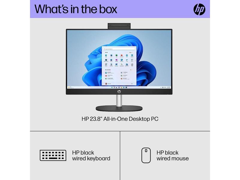 HP 24" AIO Desktop Computer i3-N300 8GB 256GB SSD W11 7G9S5AA