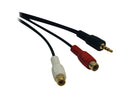 Tripp Lite 3.5 mm Mini Stereo to 2 RCA Audio Y Splitter Adapter Cable (M/F), 6
