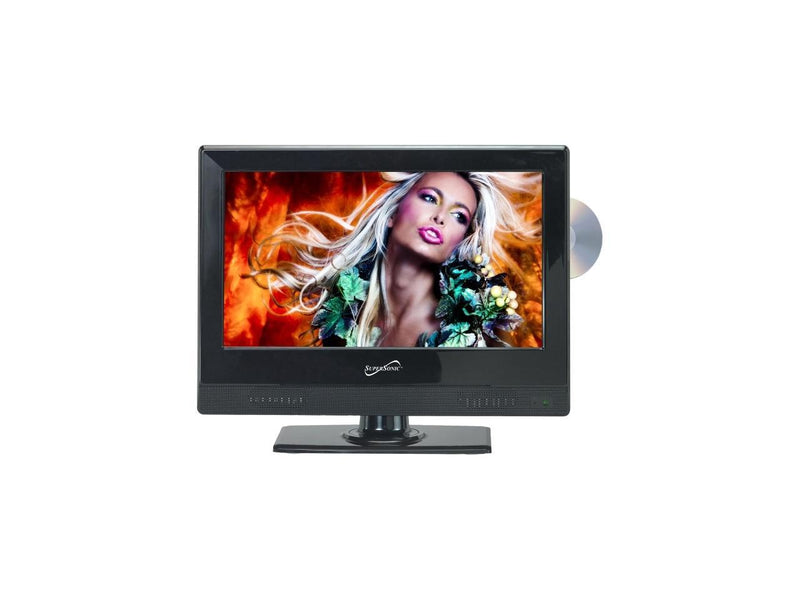 SUPERSONIC SC-1312 13" Black LED HDTV with Built-in DVD Player