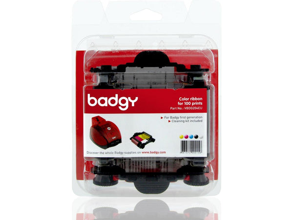 Evolis VBDG204EU Badgy200, 1 X 100 Print Ymcko Ribbon 100 Prints, 1 Cleaning