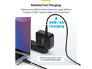 StarTech.com 1ft (30cm) USB-C Charging Cable, 60W (3A) PD, Dual-Layer Braided