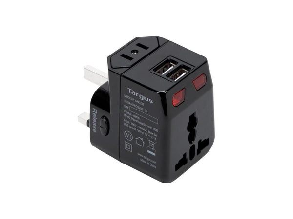 Targus World Travel Power Adapter with Dual USB Charging Ports - APK032US