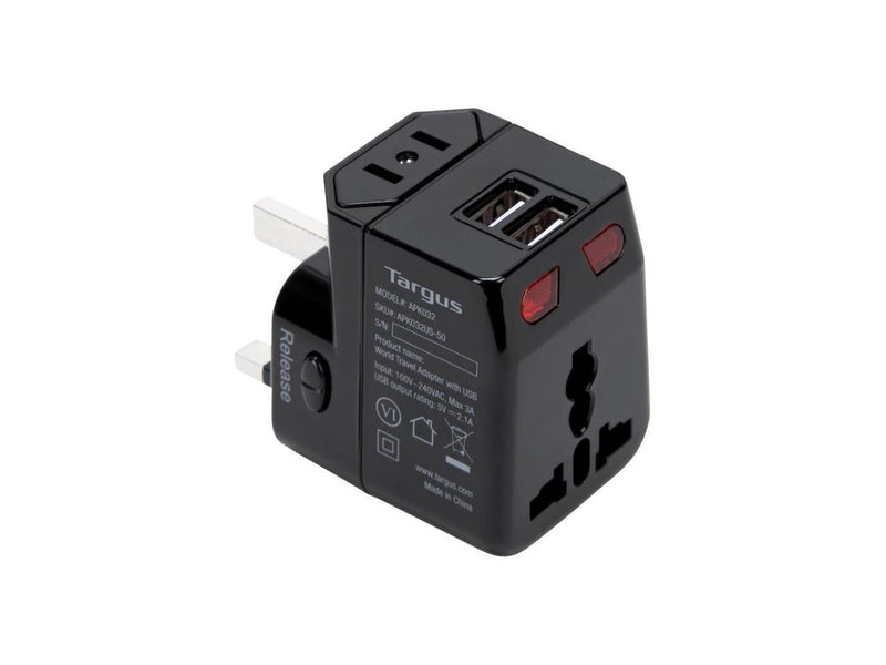 Targus World Travel Power Adapter with Dual USB Charging Ports - APK032US