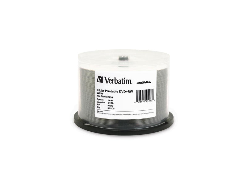 Verbatim 95213 Verbatim DVD+RW 4.7GB 4X DataLifePlus White Inkjet Printable -