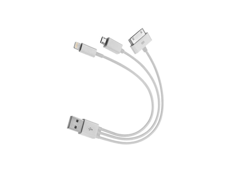 4XEM 4XUSBMUSB830PIN USB To Apple 30-Pin/Lightning/Micro USB Cable For