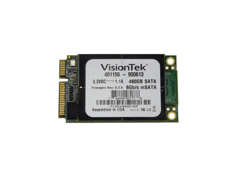VisionTek 900613 mSATA 480GB SATA III Internal Solid State Drive (SSD)