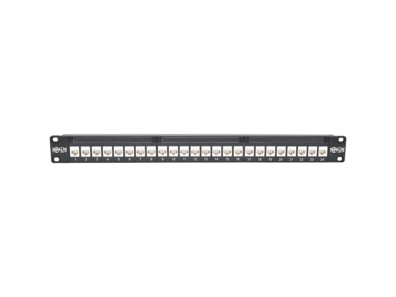 Tripp Lite N254-024-6A 24-Port Rackmount Cat6A Feedthrough Patch Panel Rj45