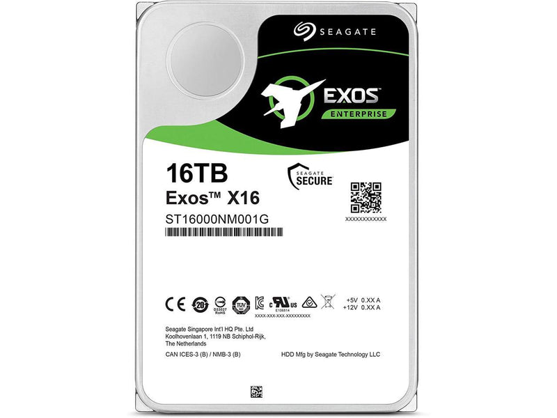 Seagate 16TB HDD Exos X16 7200 RPM 512e/4Kn SATA 6Gb/s 256MB Cache 3.5-Inch