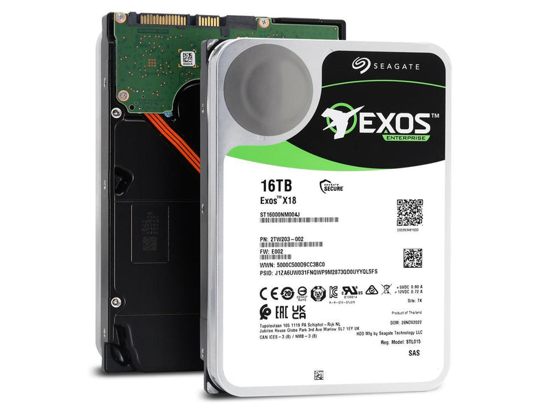 Seagate Exos X18 ST16000NM004J 16 TB Hard Drive - Internal - SAS (12Gb/s
