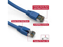 Fuji Labs 3Ft Cat.8 S/FTP Ethernet Network Cable 2GHz 40G (Blue)