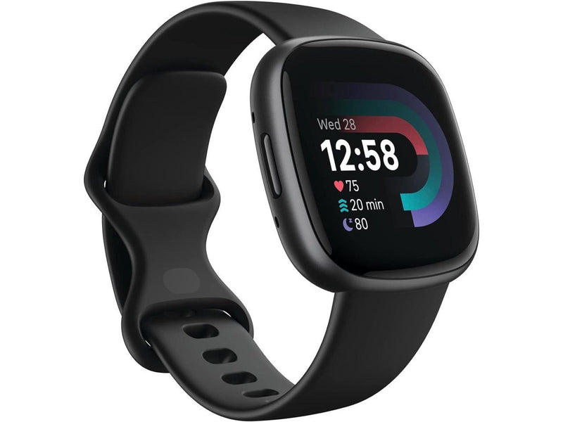 Fitbit Versa 4 Fitness Smartwatch, Black / Graphite Aluminum | FB523BKBK-US