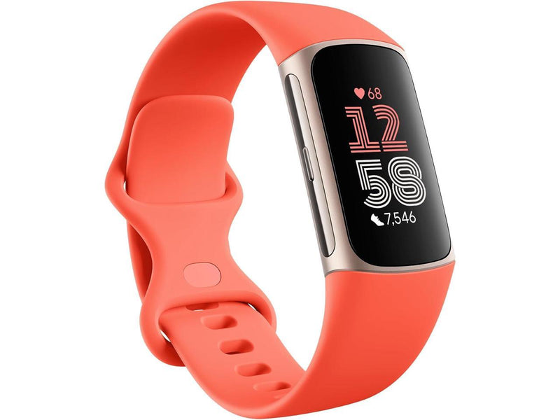 Fitbit Charge 6, Health & Fitness Tracker, Coral/Champagne Gold Aluminum |