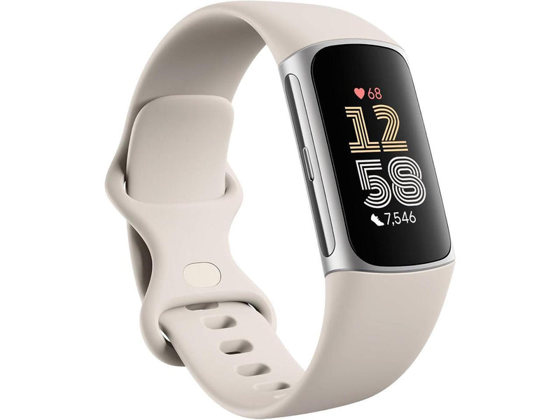 Fitbit Charge 6, Health & Fitness Tracker, Porcelain / Silver Aluminum |