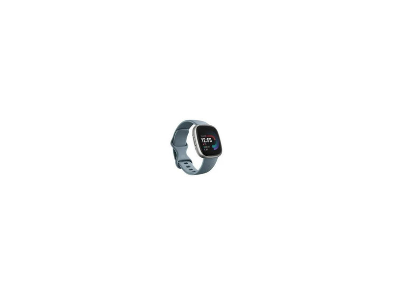 Fitbit Versa 4 Fitness Smartwatch, Waterfall Blue / Platinum Aluminum |
