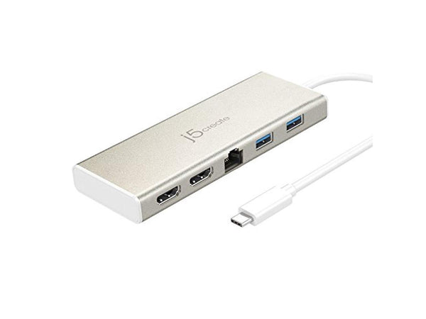 j5create USB Type-C™ Dual HDMI Mini Dock-Ethernet/ USB 3.1 HUB / PD2.0