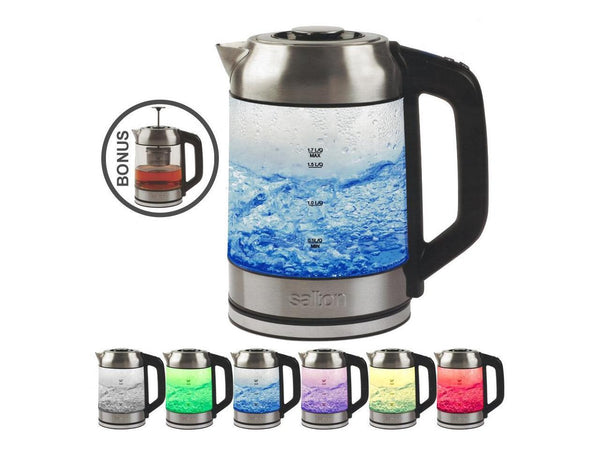 Salton GK1758 Cordless Electric Jug Kettle 1.7L with LED Color Changing
