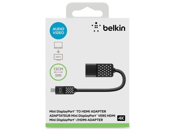 Belkin Mini DisplayPort to HDMI Adapter 4k Compatible Black