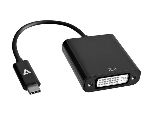 V7 Black Usb Video Adapter Usb-C Male To Dvi-I Female