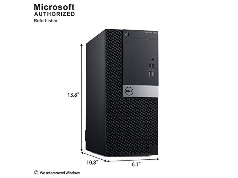 Dell OptiPlex 7060 Tower Desktop PC Intel Core i7-8700 3.20 GHz 16GB RAM 512GB