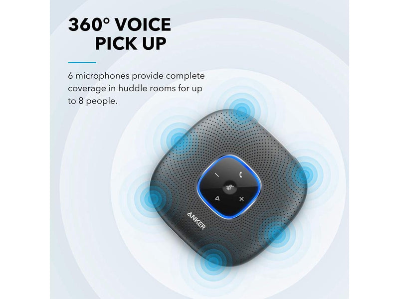 Anker PowerConf+ Bluetooth Speakerphone with Bluetooth Dongle, 6 Mics, Enhanced