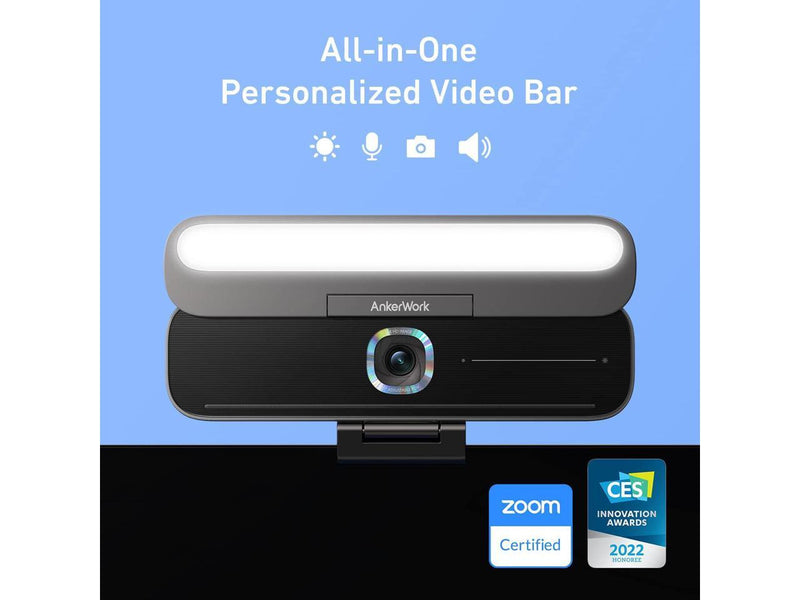 AnkerWork B600 Video Bar with Video Conference Camera and Built-in Light, AI