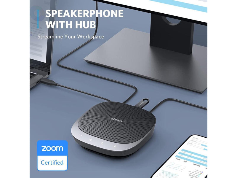 Anker PowerConf S360 USB Speakerphone, Smart Voice Enhancement, 360° Voice