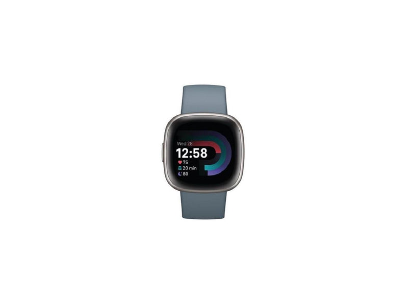 Fitbit Versa 4 Fitness Smartwatch, Waterfall Blue / Platinum Aluminum |