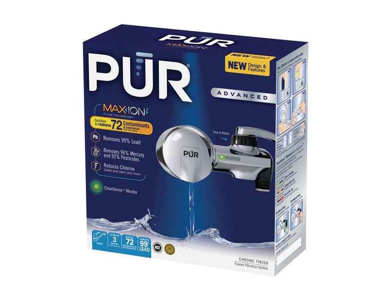 PUR PFM400H Advanced Chrome Horizontal Water Filtration Faucet Mount with 1