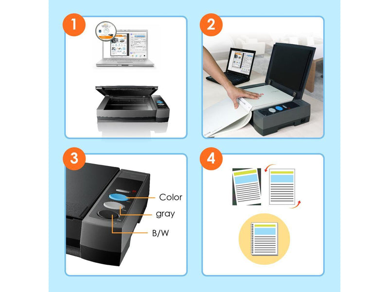 Plustek OpticBook 3800L -  Book Scanner with 6mm Boundary Design