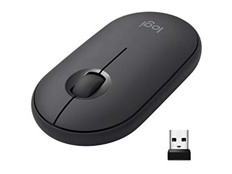 Logitech Pebble M350 Wireless Mouse with Bluetooth or USB - Graphite