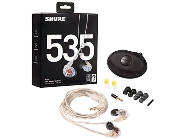 Shure SE535 Pro In-Ear Sound Isolating Triple Driver Earphones - Clear